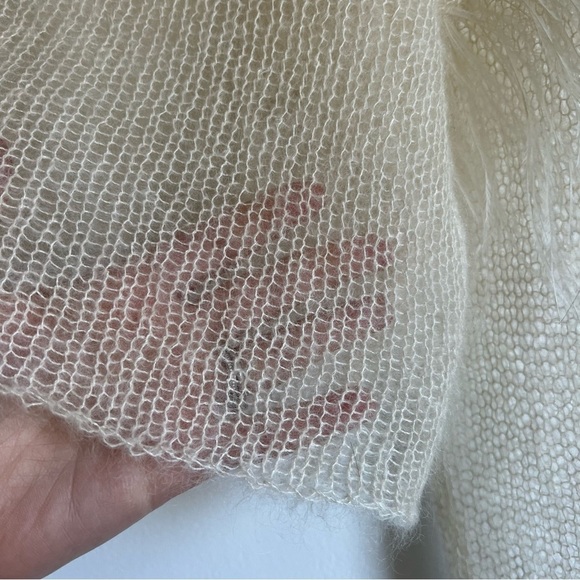 Louiza Babouryan Silk Mohair Knit Top with Feathers - Picture 12 of 16